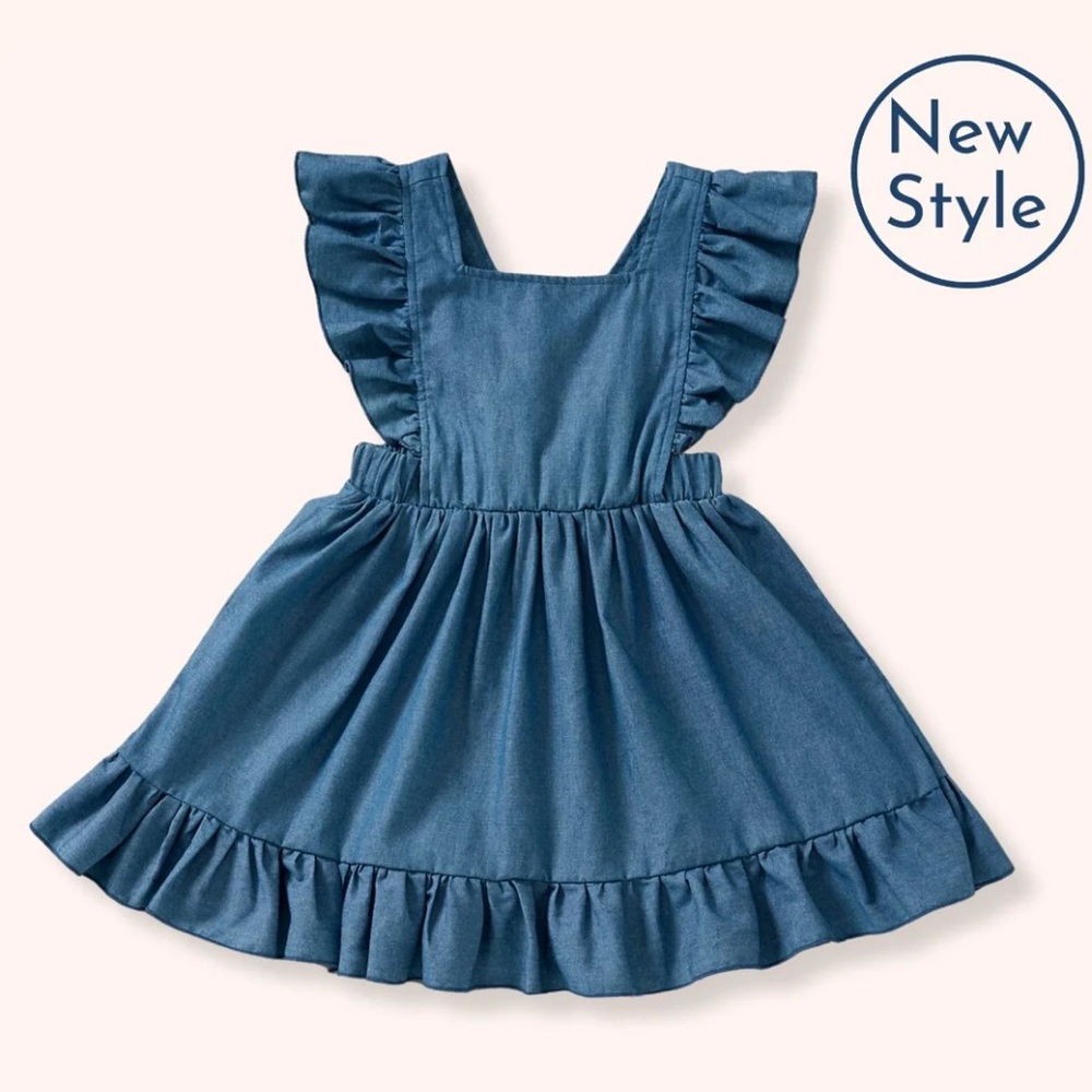 Blue Ruffled Kids Dress